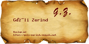 Gáli Zerind névjegykártya